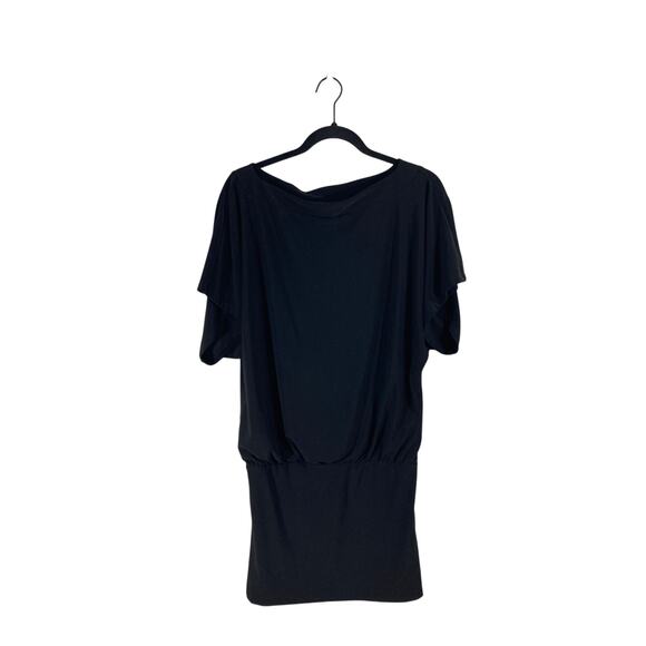 White House Black Market Dresses & Skirts - White House Black Market Oversized Black Tunic Wrap Dress XXS